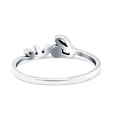 Love Oxidized Band Solid 925 Sterling Silver Thumb Ring (5mm)
