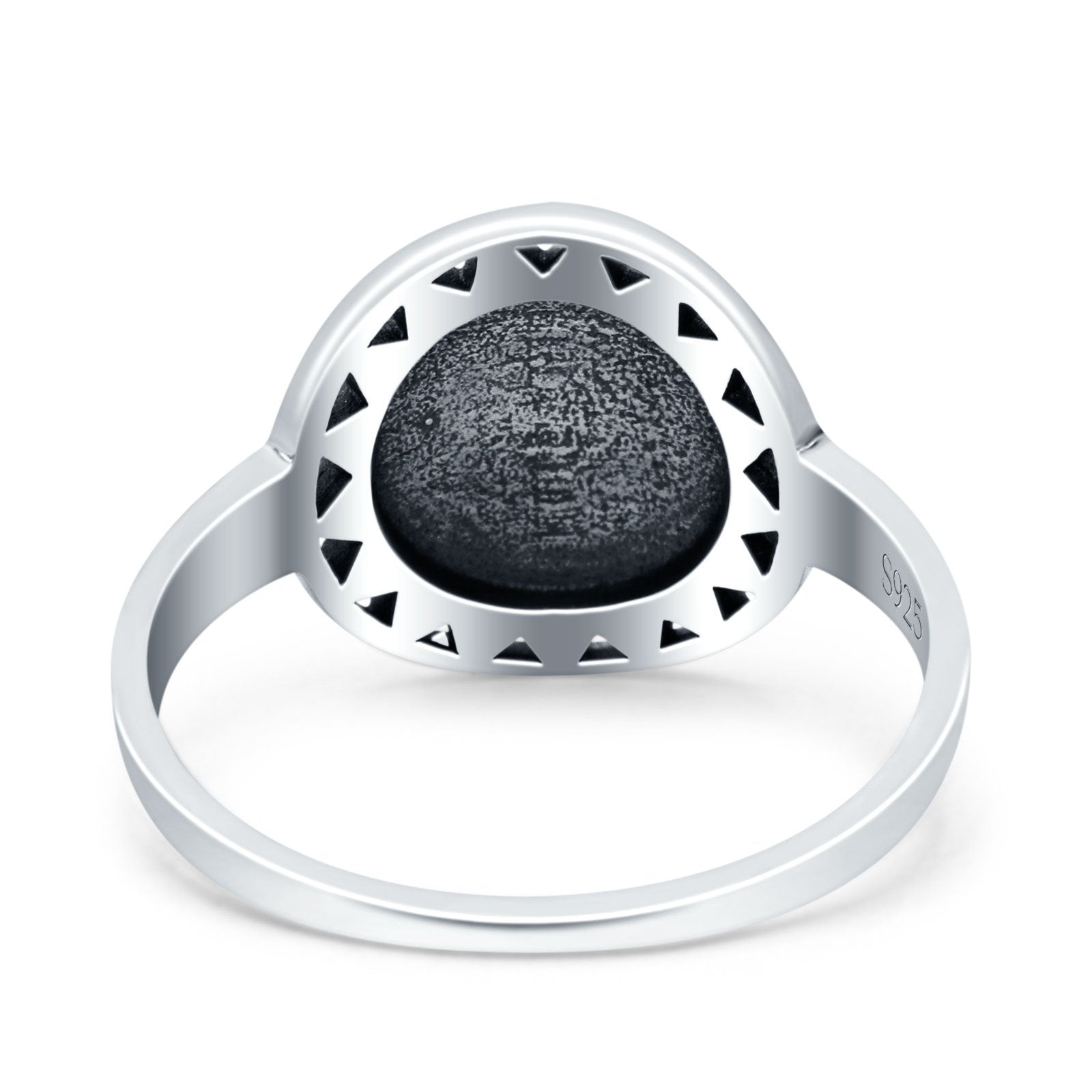 Sun Oxidized Band Solid 925 Sterling Silver Thumb Ring (12.8mm)