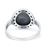 Sun Oxidized Band Solid 925 Sterling Silver Thumb Ring (12.8mm)