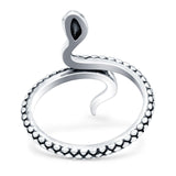 Snake Oxidized Band Solid 925 Sterling Silver Thumb Ring (25mm)