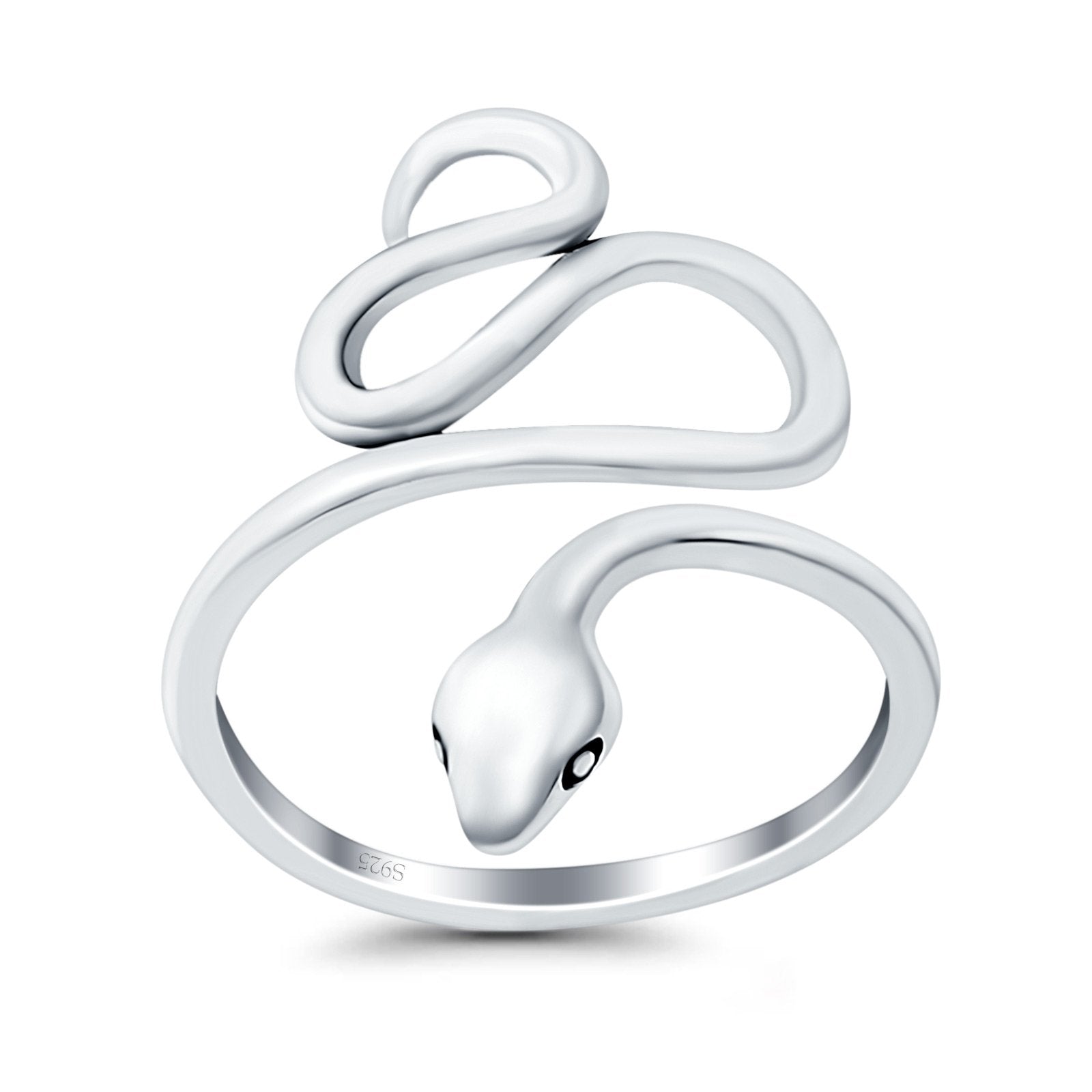 Snake Oxidized Band Solid 925 Sterling Silver Thumb Ring (23mm)