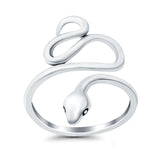 Snake Oxidized Band Solid 925 Sterling Silver Thumb Ring (23mm)