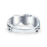 Octopus Oxidized Band Solid 925 Sterling Silver Thumb Ring (7mm)