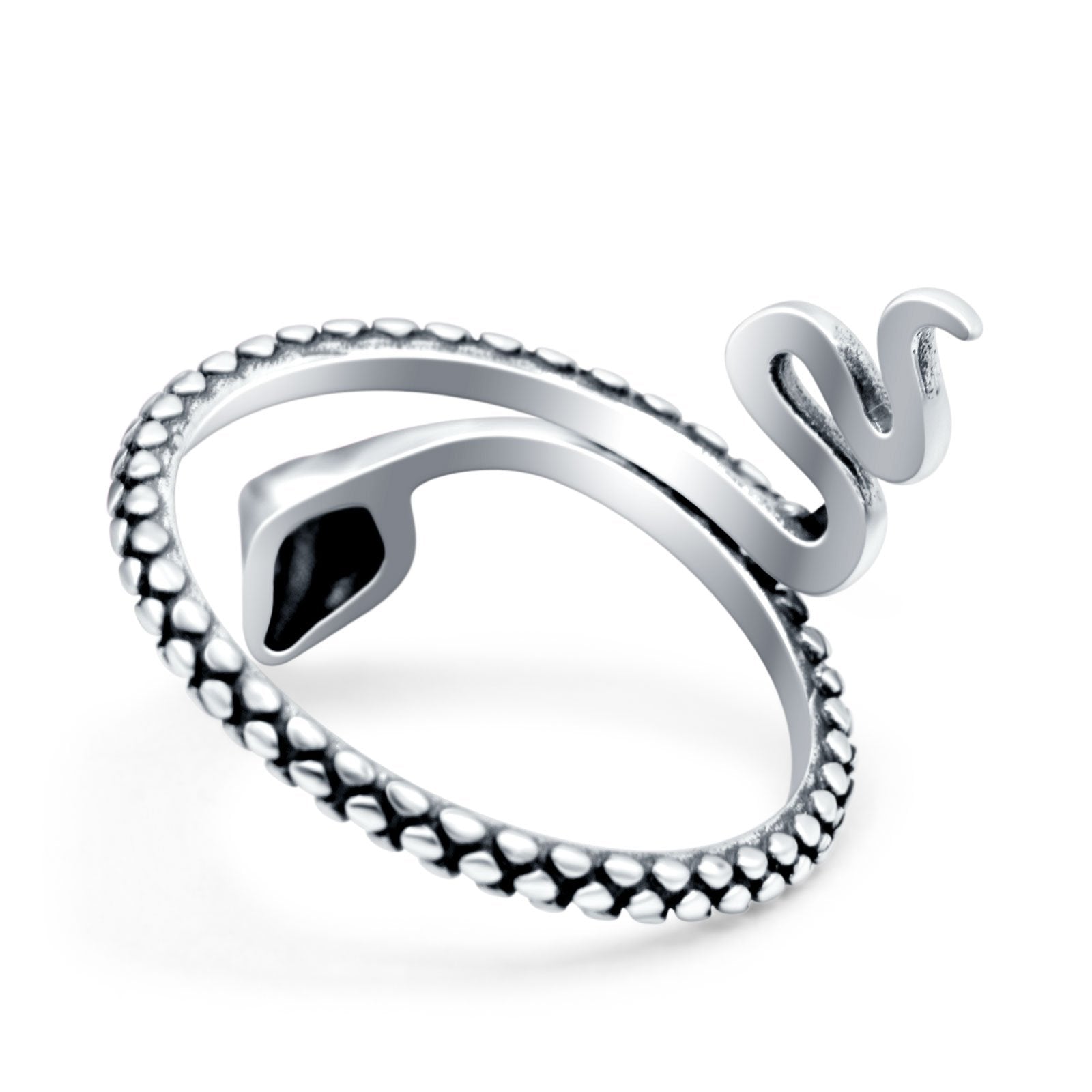 Snake Oxidized Band Solid 925 Sterling Silver Thumb Ring (21mm)