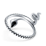 Snake Oxidized Band Solid 925 Sterling Silver Thumb Ring (21mm)
