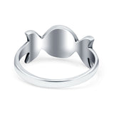 Moon Phases Style Band Solid 925 Sterling Silver Ring (9mm)