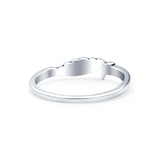 Wing Oxidized Band Solid 925 Sterling Silver Thumb Ring (5mm)