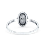 Flowers Oxidized Band Solid 925 Sterling Silver Thumb Ring (9.5mm)