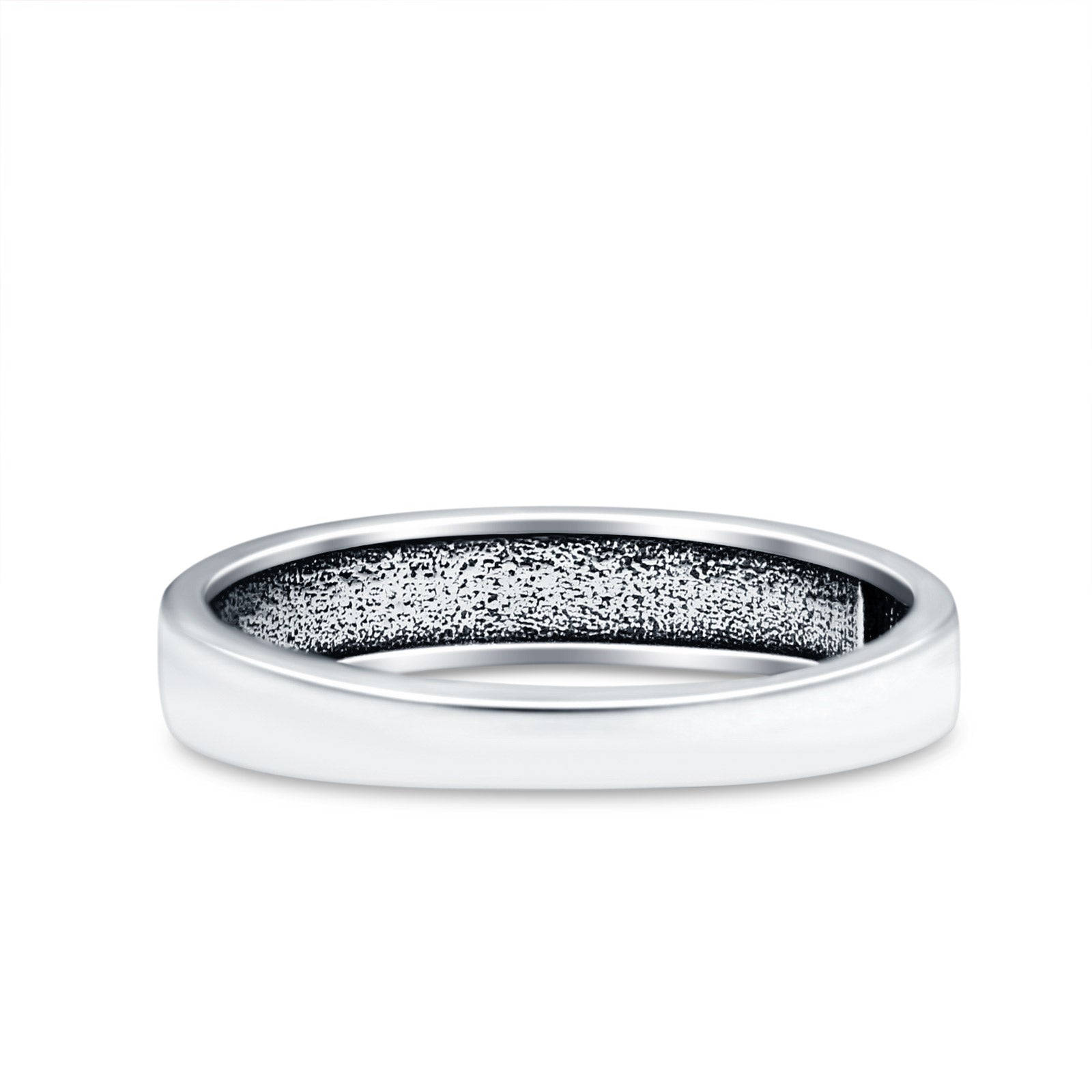 Moon & Stars Band Oxidized Solid 925 Sterling Silver Thumb Ring (4mm)