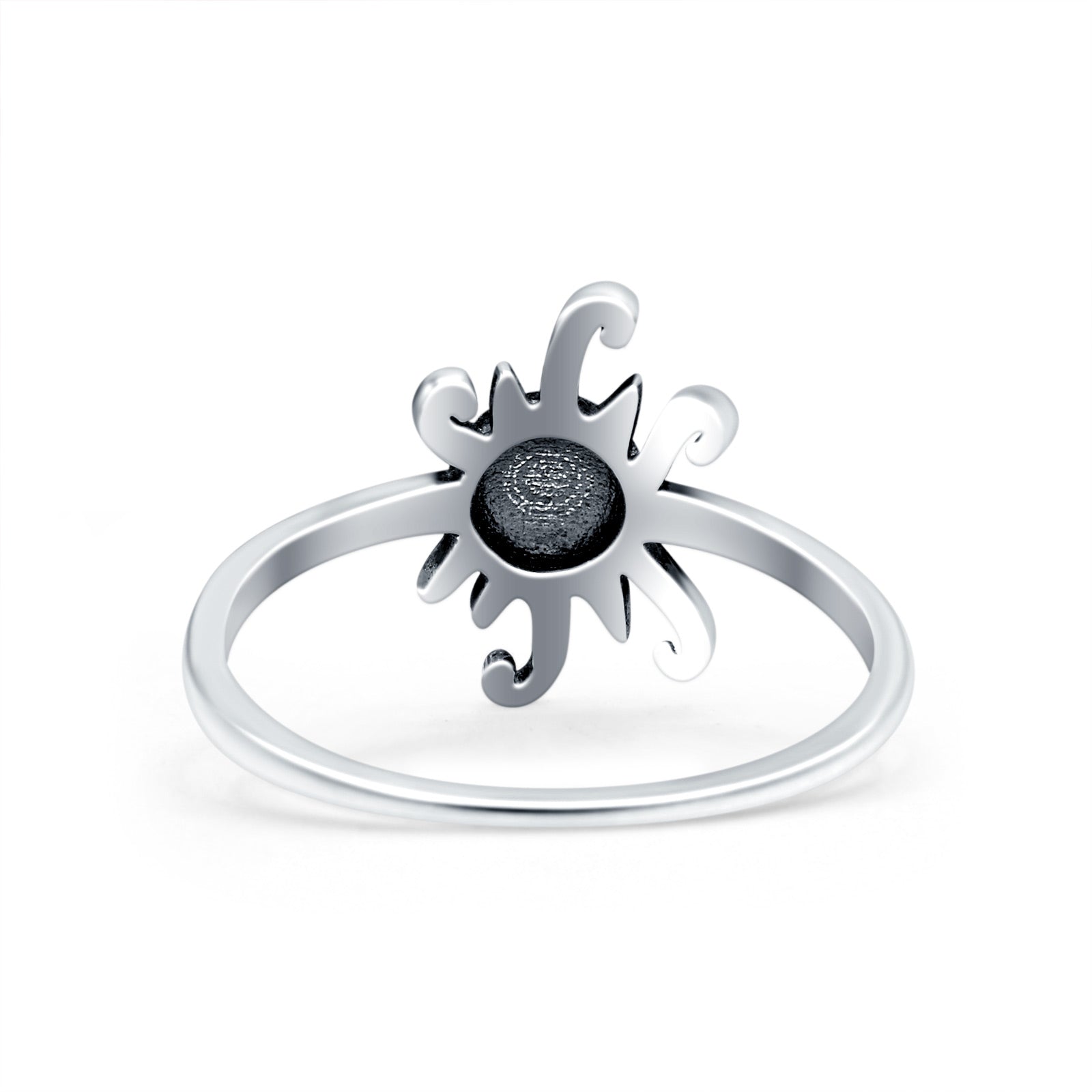 Sun Oxidized Band Solid 925 Sterling Silver Thumb Ring (13mm)