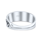 Engraved Floral Designer Trendy Oxidized Band Thumb Ring