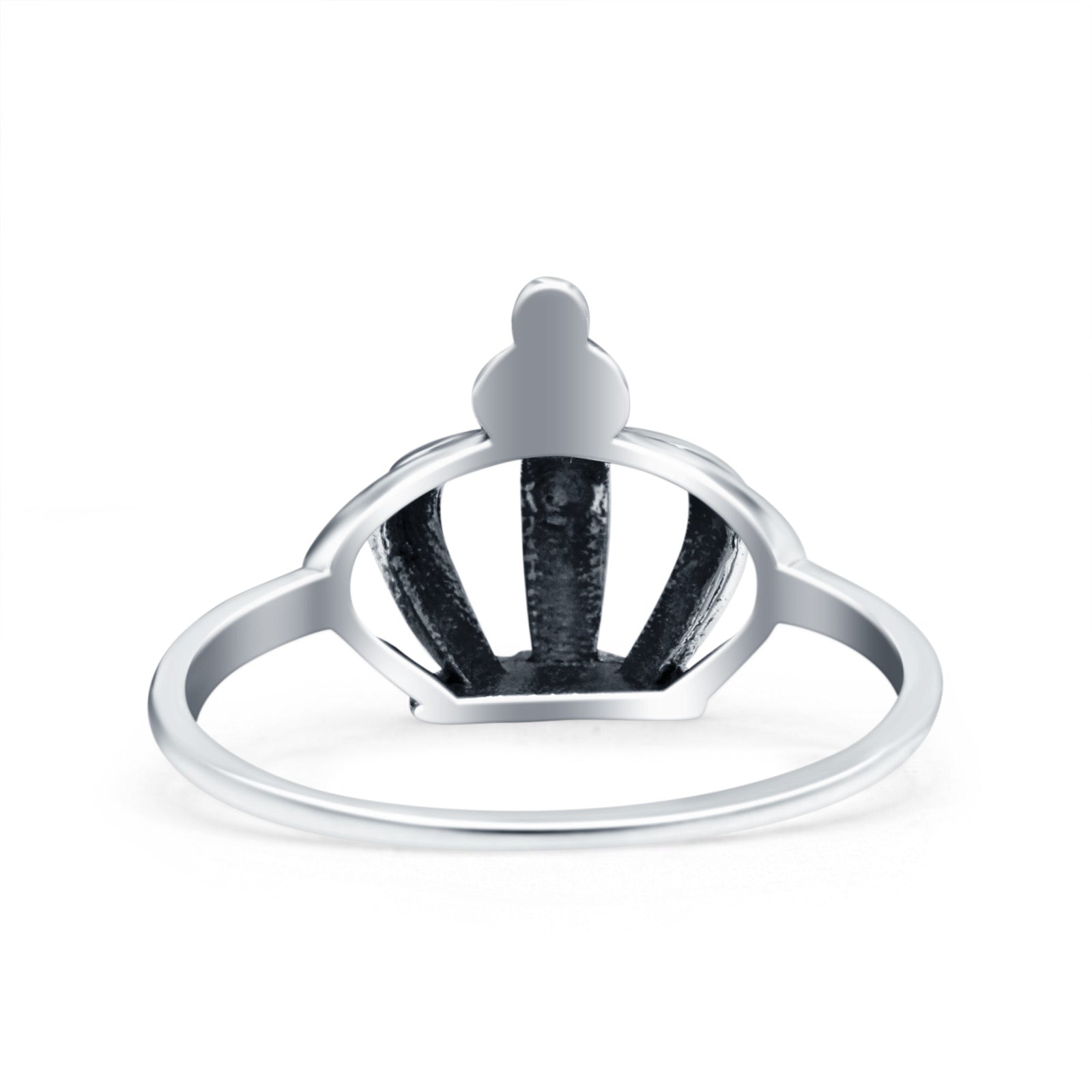 Royal Crown Oxidized Band Solid 925 Sterling Silver Thumb Ring (11mm)