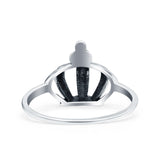 Royal Crown Oxidized Band Solid 925 Sterling Silver Thumb Ring (11mm)