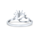 Attractive Sun and Cloud Plain Ring Fascinating Oxidized Band Thumb Ring