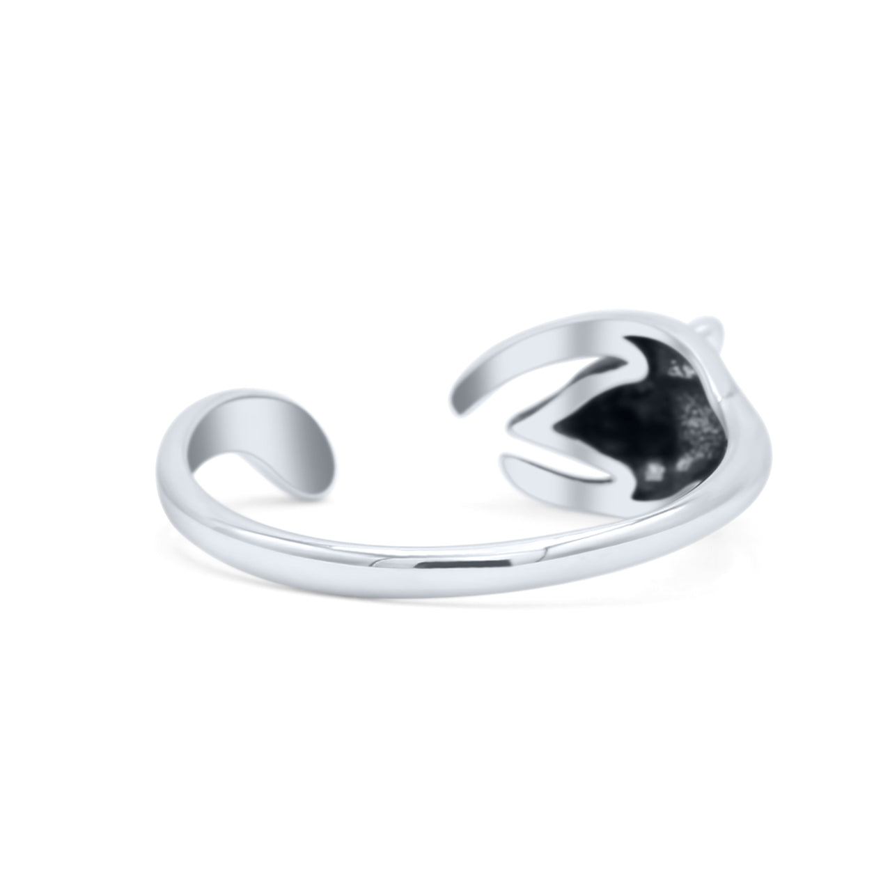 Open Cute Mouse Tail Adjustable Animal Fashion Design Oxidized Finish Band Thumb Ring