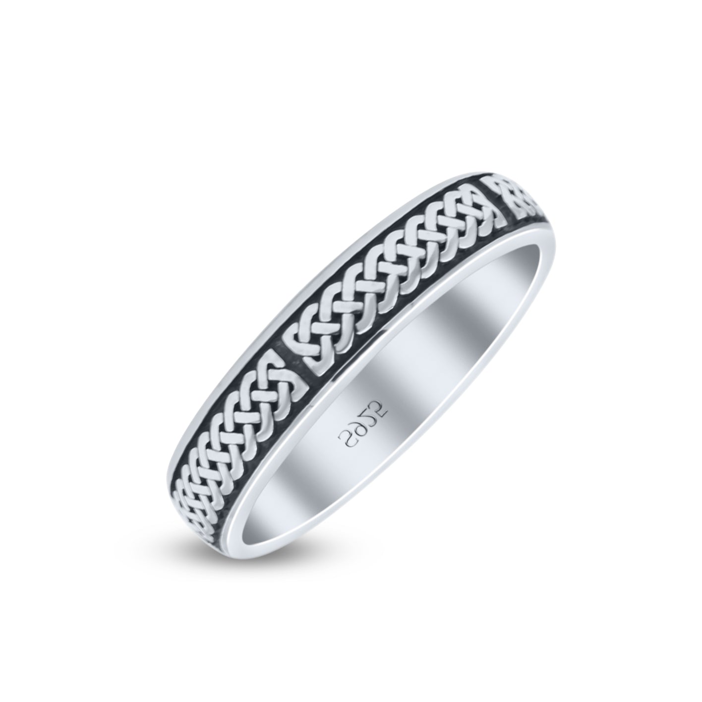 Oxidized Claddagh Irish Triquetra Heart Designer Celtic Knot Fashion Band Thumb Ring