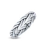 Dainty Braided Celtic Weave Rope Knot Handmade Design Oxidized Band Thumb Ring
