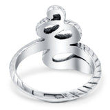 Snake Ring Band Simulated Turquoise Solid 925 Sterling Silver (18mm)
