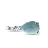 Pear Shape Larimar Charm Pendant 925 Sterling Silver (21.5mm)