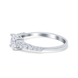 Petite Dainty Engagement Ring Round Simulated Cubic Zirconia 925 Sterling Silver