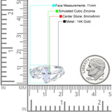 14K White Gold Art Deco Leaves Pear Vintage Style Bridal Ring Simulated Cubic Zirconia Wedding Engagement Ring