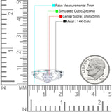 14K White Gold Solitaire Heart Promise Oval Bridal Simulated CZ Wedding Engagement Ring