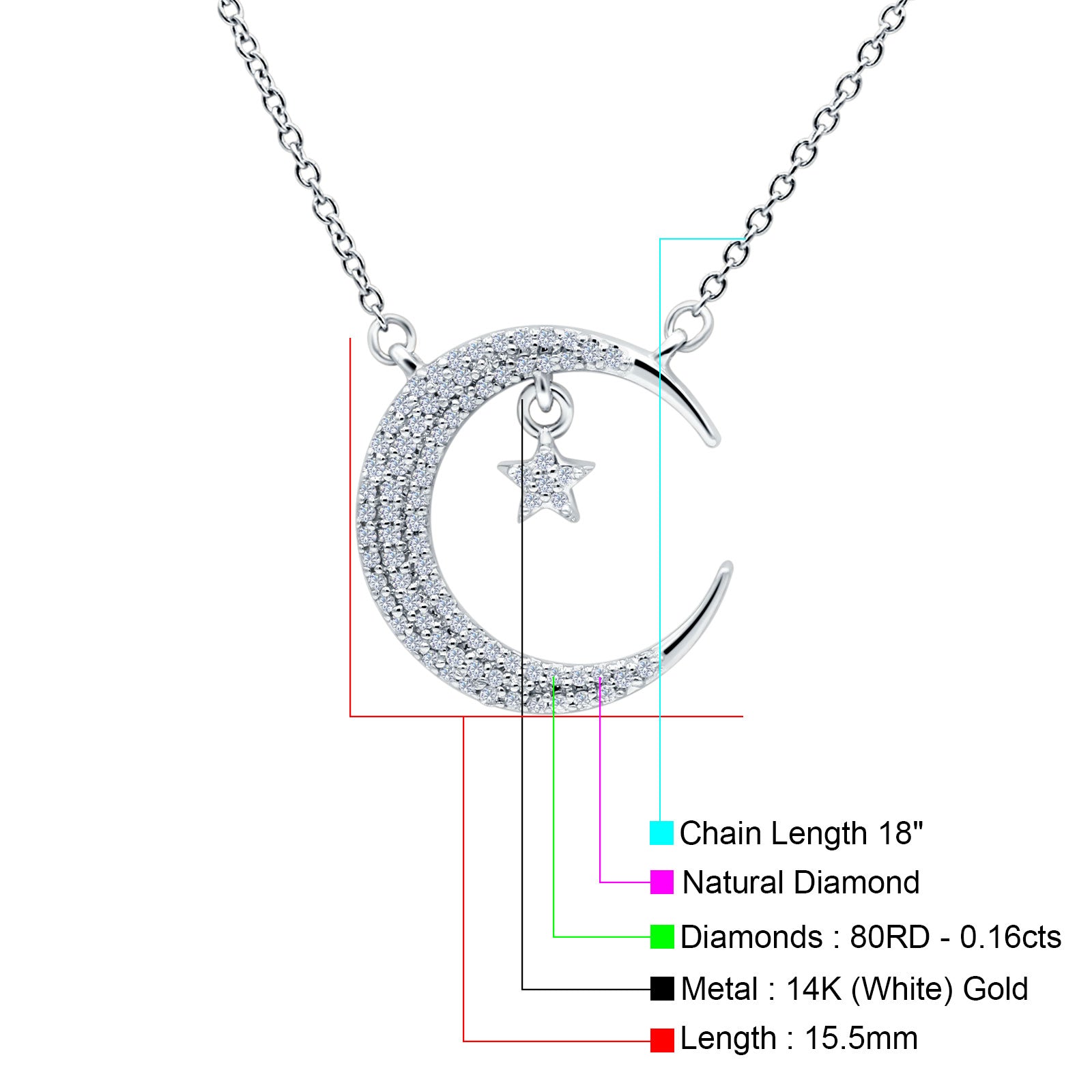 Diamond Crescent Moon Necklace