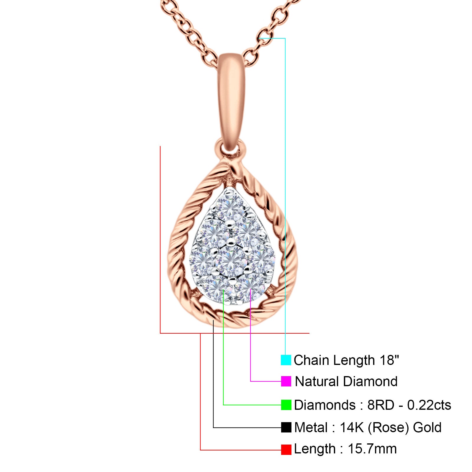 Rose Gold Diamond Pendant