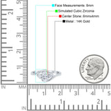 14K White Gold Oval Bridal Wedding Engagement Ring Simulated CZ Size-7