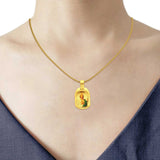 14K Yellow Gold St. Jude Enamel Picture Religious Pendant 23mmX18mm 1.5 grams