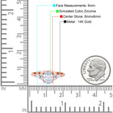 14K Rose Gold Art Deco Oval Wedding Ring Marquise Simulated Cubic Zirconia Size-7