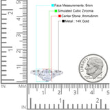 14K White Gold Art Deco Oval Wedding Ring Marquise Simulated Cubic Zirconia