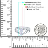 14K White Gold Marquise Art Deco Crisscross Bridal Wedding Engagement Ring Simulated CZ Size-7