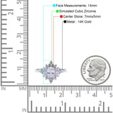 14K White Gold Oval Cut Halo Vintage Bridal Wedding Engagement Ring Simulated CZ