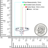 14K White Gold Infinity Twist Marquise Wedding Ring Simulated Cubic Zirconia Size-7