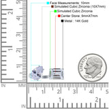 14K White Gold Open Teardrop Pear Emerald Cut Wedding Bridal Simulated Cubic Zirconia Cocktail Ring Size-7