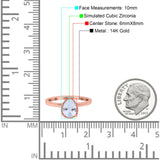 14K Rose Gold Vintage Style Solitaire Accent Pear Wedding Ring Simulated Cubic Zirconia Size-7