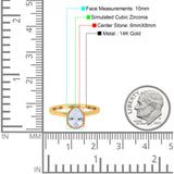 14K Yellow Gold Vintage Style Solitaire Accent Pear Wedding Ring Simulated Cubic Zirconia Size-7