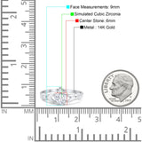 14K White Gold Irish Claddagh Heart Promise Ring Wedding Engagement Ring Round Simulated Cubic Zirconia