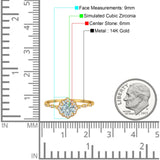 14K Yellow Gold Round Petite Dainty Bridal Wedding Engagement Ring Simulated CZ Size-7