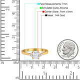 14K Yellow Gold Radiant Cut Engagement Ring Simulated CZ