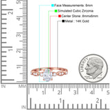 14K Rose Gold Vintage Style Oval Bridal Wedding Engagement Ring Simulated CZ
