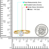 14K Yellow Gold Vintage Style Oval Bridal Wedding Engagement Ring Simulated CZ