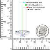 14K White Gold Art Deco Radiant Cut Engagement Ring Simulated Cubic Zirconia Size-7