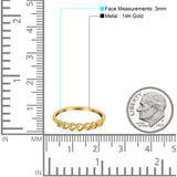 14K Yellow Gold Hearts Band Simple Wedding Engagement Ring (3mm)