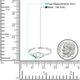 14K White Gold Evil Eye Simple Wedding Engagement Ring (6mm)