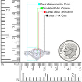 14K White Gold Teardrop Promise Ring Infinity Round Simulated CZ