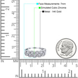 14K White Gold Weave Crisscross Infinity Ring Round Simulated Cubic Zirconia Size-7