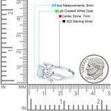 Art Deco Wedding Bridal Ring Round Lab Created White Opal 925 Sterling Silver