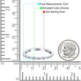 Eternity Ring Wedding Band Marquise Round Pave Simulated CZ 925 Sterling Silver (3mm)